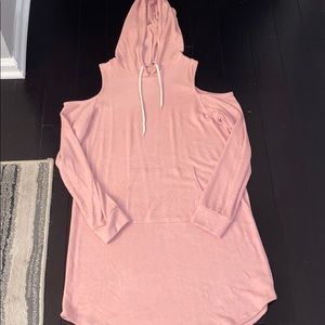 Cold shoulder sweater dress